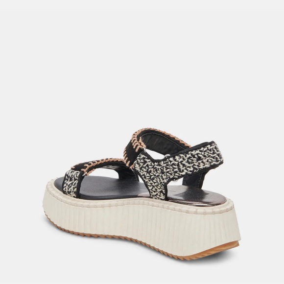 Dolce Vita Debra Sandals -  Black/White Nubuck - Picture 5 of 9